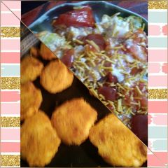 A picture of Baked aloo tikki chaat.