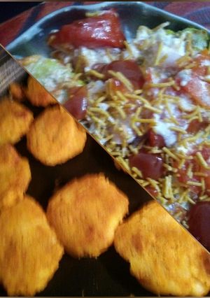 A picture of Baked aloo tikki chaat.