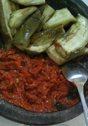 Foto resep Sambal terong kukus simpel