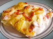 Una foto de patatas gratinadas con bechamel