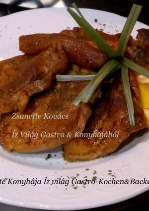 Sült bőrős karaj szeletek Zsanette módra recept fotója