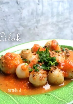 Foto resep Cilok kuah kacang cabe pedas