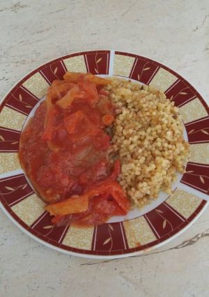 Lecsós szelet tarhonyával recept fotója