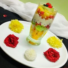 A picture of Besan crumble dessert.