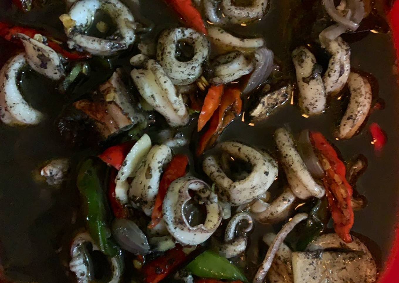 Infus cumi hitam goreng