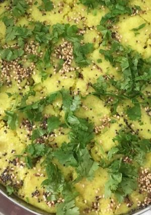 A picture of Suji khaman dhokla.