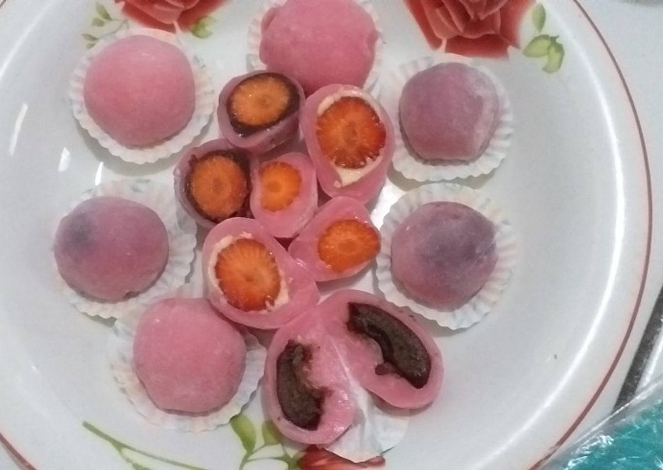 Resep Mochi isi Coklat Strawberry
