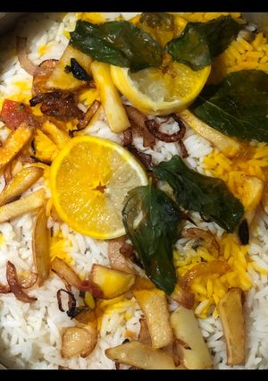 صورة لوصفة رز مع دجاج بالكاري