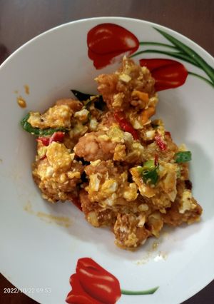 Foto resep Ayam crispy saus telur asin