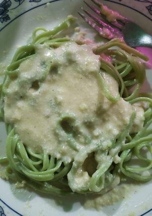 Una foto de Fideo a la crema con ajo