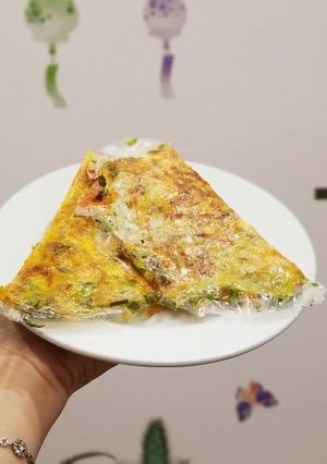 Hình của món Bánh tráng nướng.