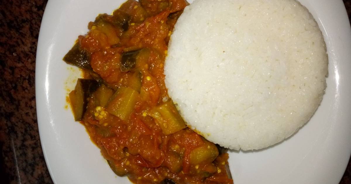 Eggplants curry and saltboiled rice Author marathon Recipe by Caroline