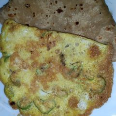A picture of Green chili Omelette.