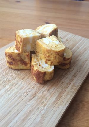 A picture of Japanese omelet.