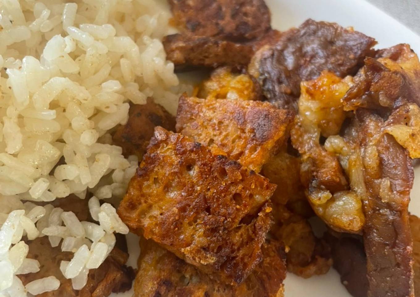 Seitán picante con queso