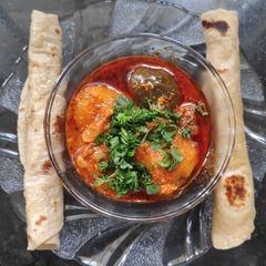 A picture of Stuffed Brinjal Potato Sabji 🍆🥔.