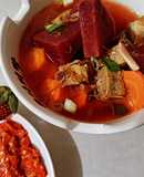 Sop Daging Beetroot+Sambel Strawberry