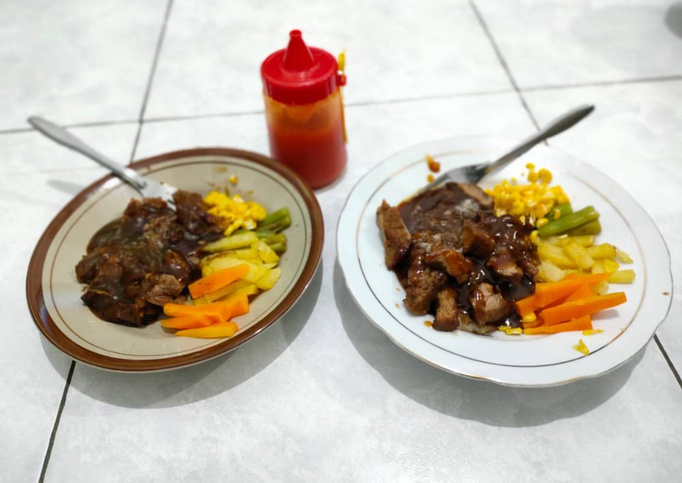 Steak daging sapi teflon