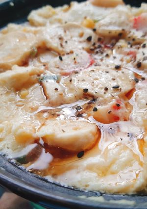 รูปของ ไข่ + ข้าวตุ๋น 🥚🍚 Zerowaste Streamed Egg+ Leftover Rice 4 mins