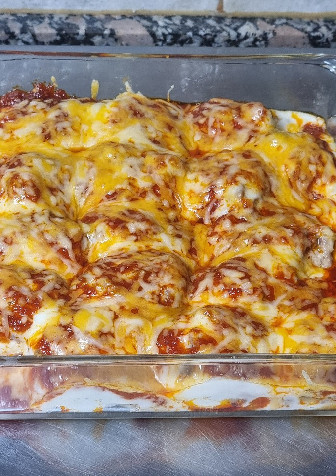Una foto de Huevos rellenos de carne