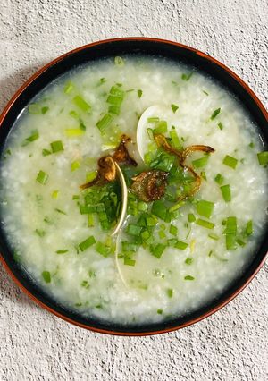 Hình của món Cháo nghêu mồng tơi- ăn dặm.