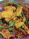 Tumis soleng buncis pedas
