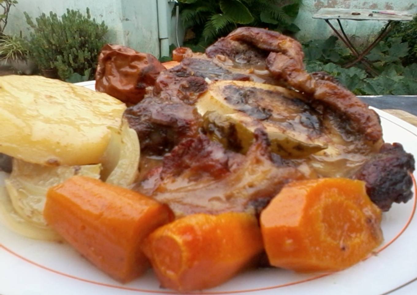 Osobuco al horno con verduras
