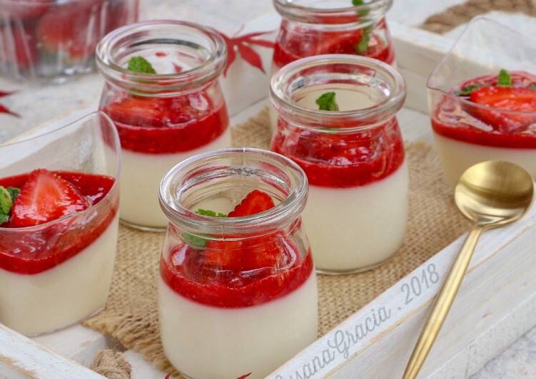 Red and White Panna Cotta
