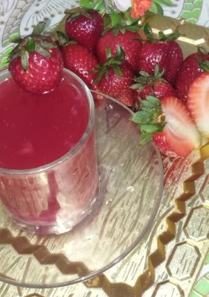 صورة لوصفة عصير الفراولة 🍓🍓💯