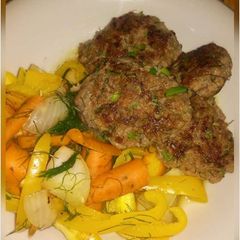 A picture of Beef Patties with Lemon Zest and Dill.