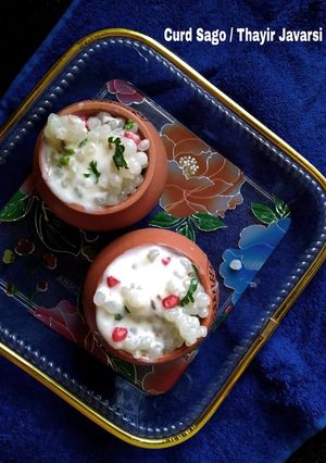A picture of Curd Sago / Thayir Javarsi.