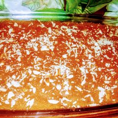 Besan soji ka halwa A picture of Besan soji ka halwa.