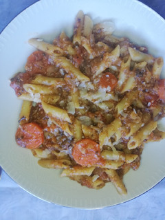 Una foto de Trampantojo de macarrones en salsa boloñesa