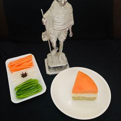 A picture of Tricolor Dhokla Cake.