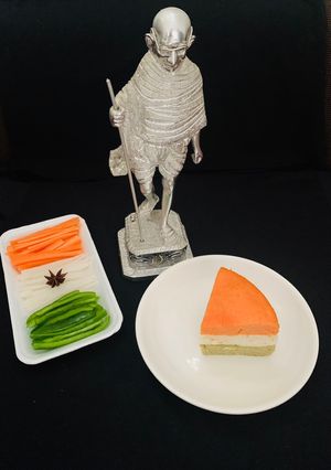 A picture of Tricolor Dhokla Cake.
