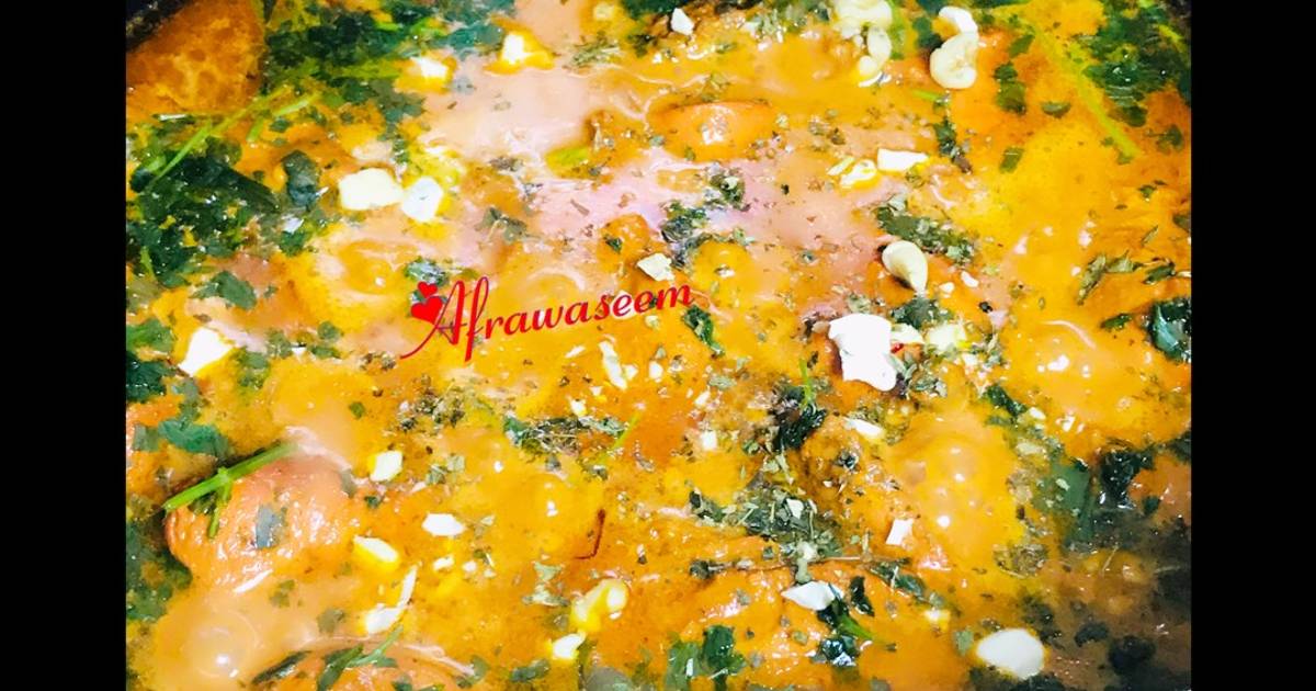 Cashews & Walnuts saffron chicken gravy Recipe by DROOLSOME MORSEL BY