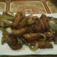 รูปของ Chiken stik dan sosis bumbu saos tiram