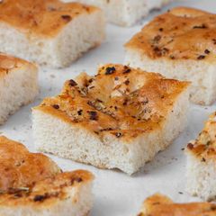 A picture of 58% hydration Garlic Chilli Focaccia.