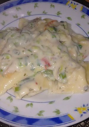 Una foto de Raviolones al puerro