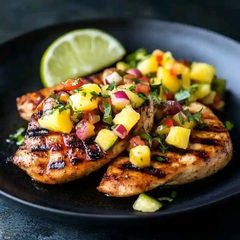 A picture of Grilled Chicken with Pineapple Salsa.
