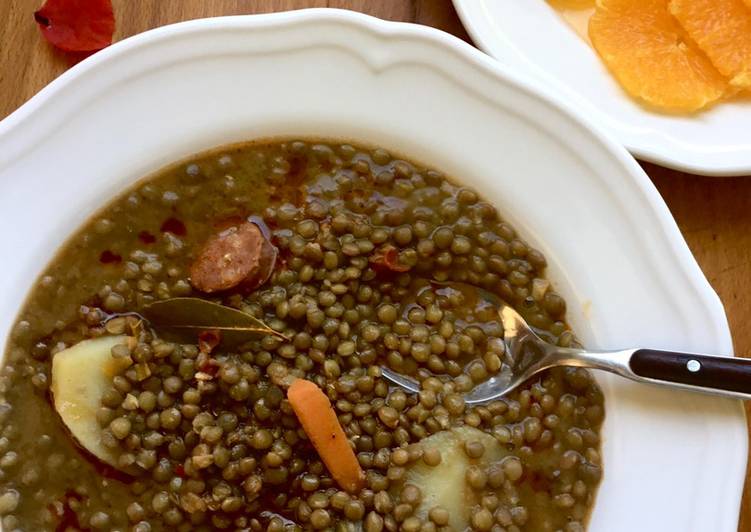 How to Make Any-night-of-the-week Lentejas con chorizo en olla rápida