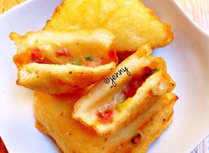 Foto resep Roti Tawar Goreng Isi Rougut Smoked Beef Keju