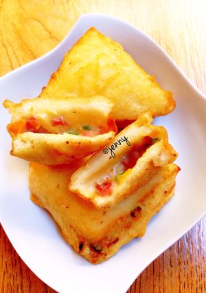 Foto resep Roti Tawar Goreng Isi Rougut Smoked Beef Keju