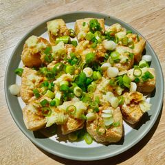 Grilled tofu puffs A picture of Grilled tofu puffs.