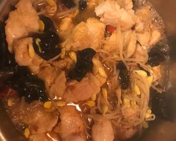 Unique Recipe Fish with black fungus and soy bean sprouts Delicious