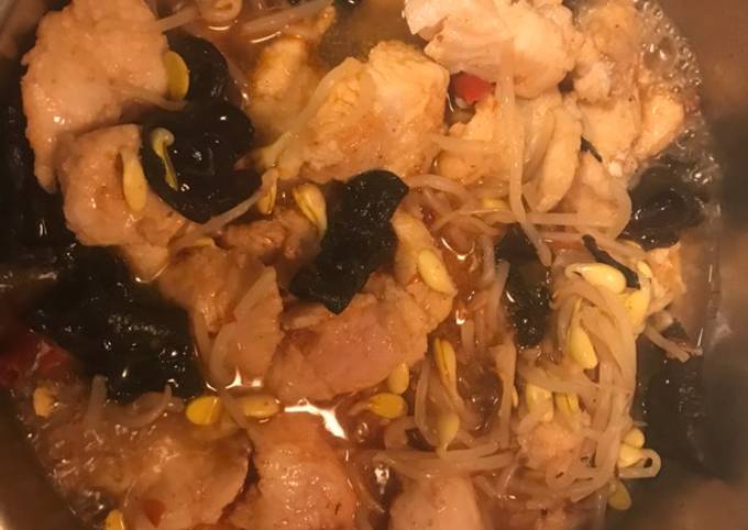 Simple Way to Make Super Quick Homemade Fish with black fungus and soy bean sprouts