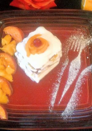A picture of Mango Lasagne.
