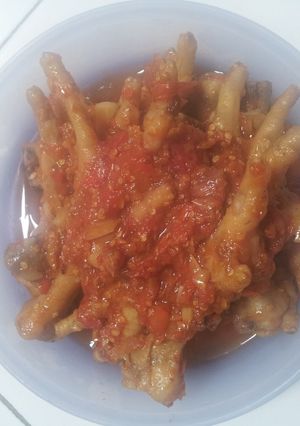 Foto resep Sambal ceker super pedass