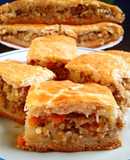 Пирог с мясом, картофелем и тыквой