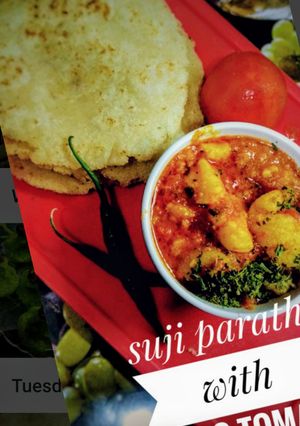 A picture of Suji paratha.